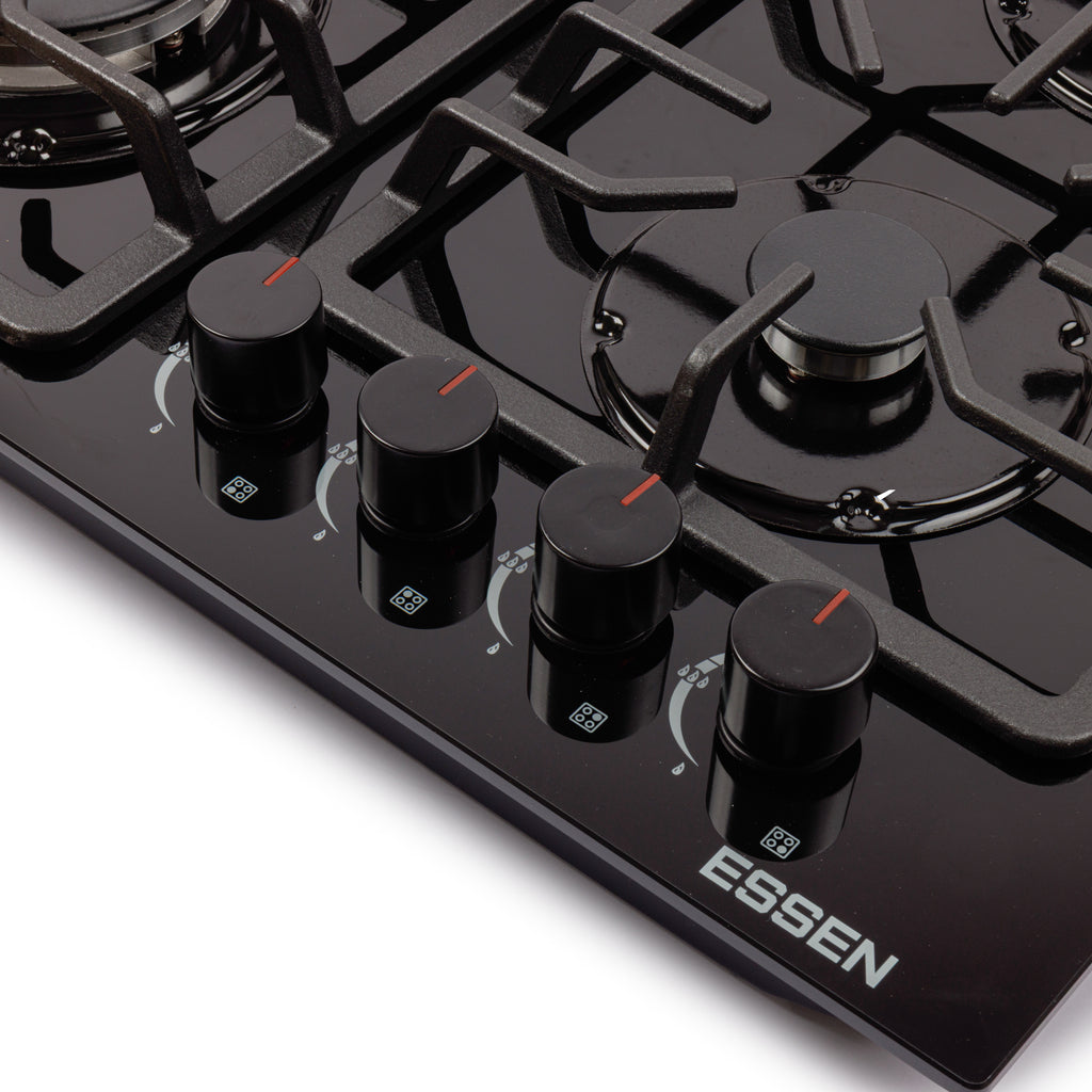 ESSEN GS4S27-B — Газовая варочная поверхность чёрная 4 конфорки
