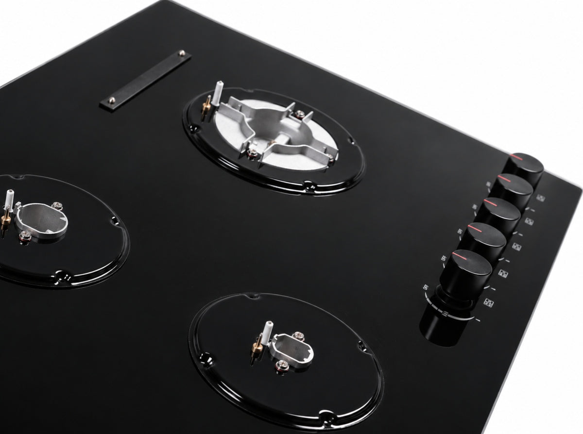 ESSEN G5SG31-GC — Газовая варочная поверхность чёрное стекло с газ-контролем 5 конфорок