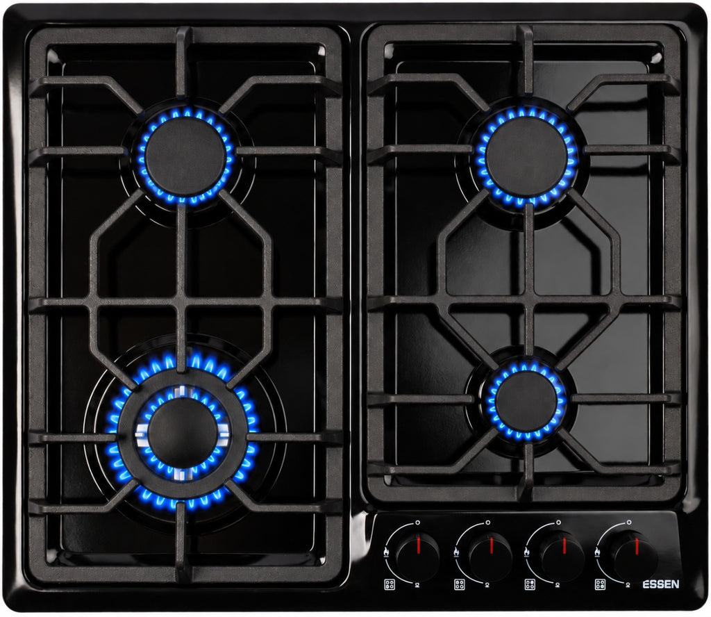 ESSEN GS4S27-A-GC — Газовая варочная поверхность чёрная эмаль с газ-контролем 4 конфорки