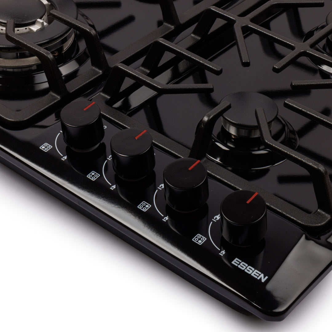 ESSEN GS4S27-A-GC — Газовая варочная поверхность чёрная эмаль с газ-контролем 4 конфорки