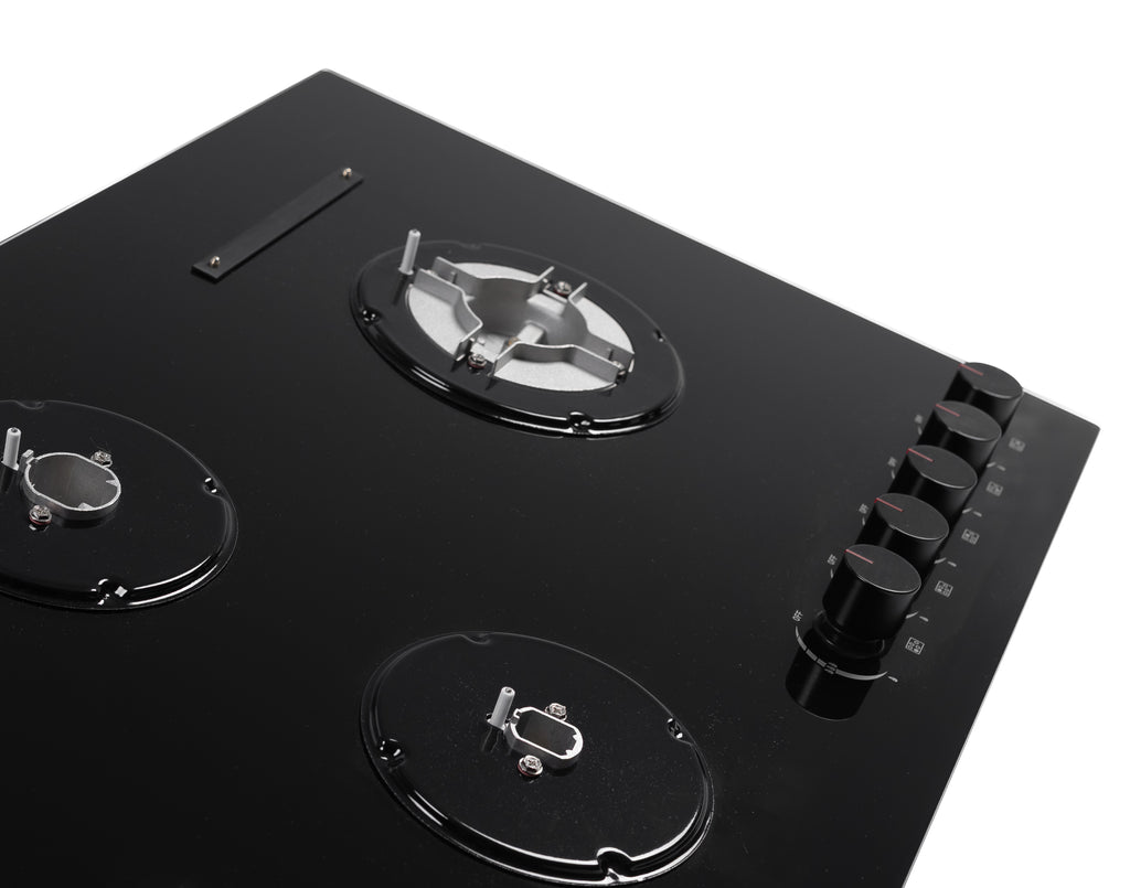 ESSEN G5SG31 — Газовая варочная поверхность чёрное закалённое стекло 5 конфорок