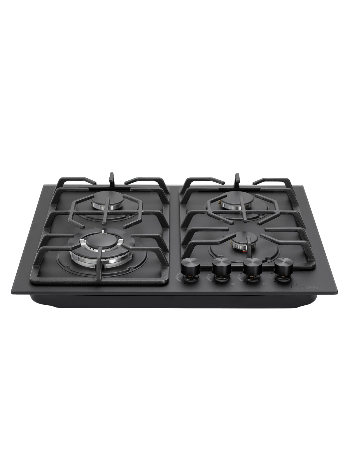 ESSEN GS4S27-D — Газовая варочная поверхность чёрное матовое стекло с газ-контролем 4 конфорки