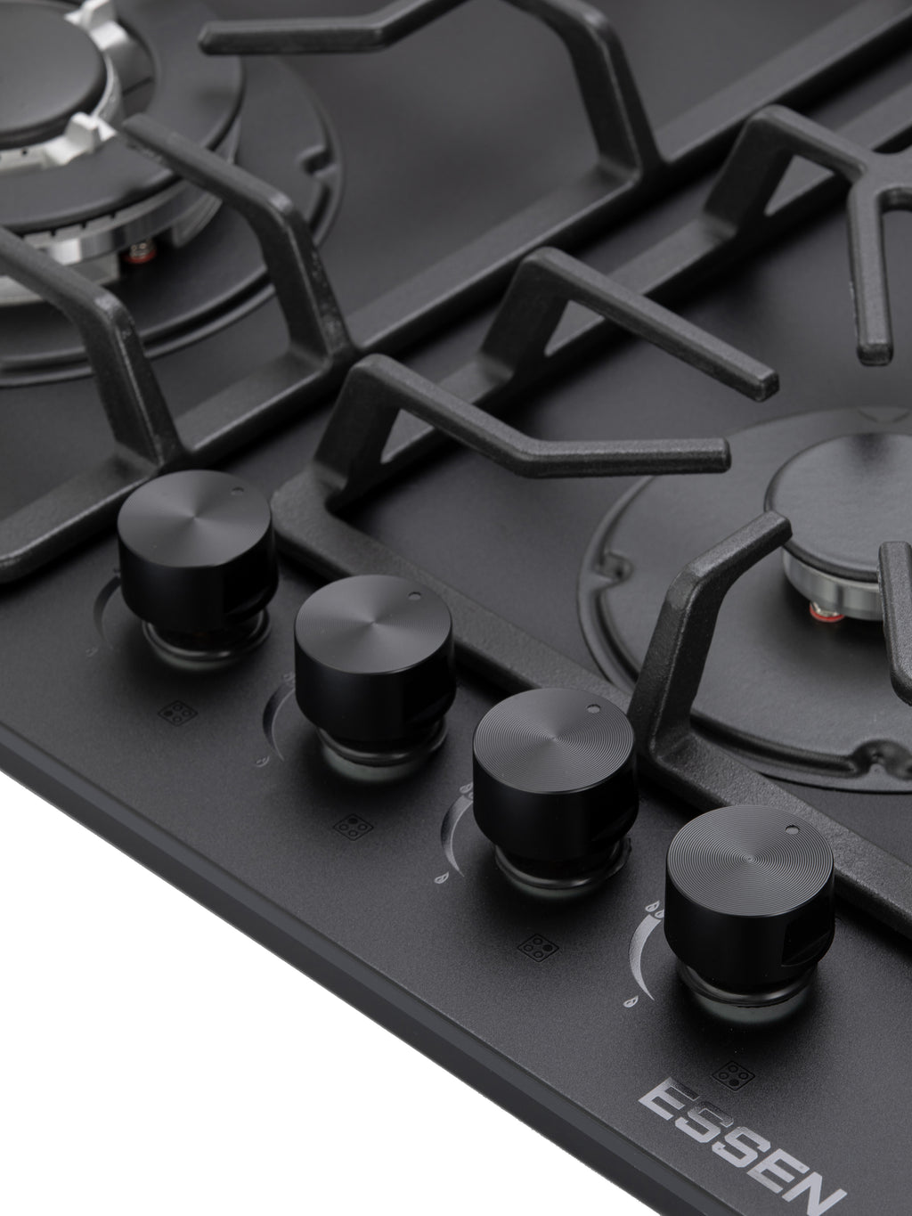 ESSEN GS4S27-D — Газовая варочная поверхность чёрное матовое стекло с газ-контролем 4 конфорки