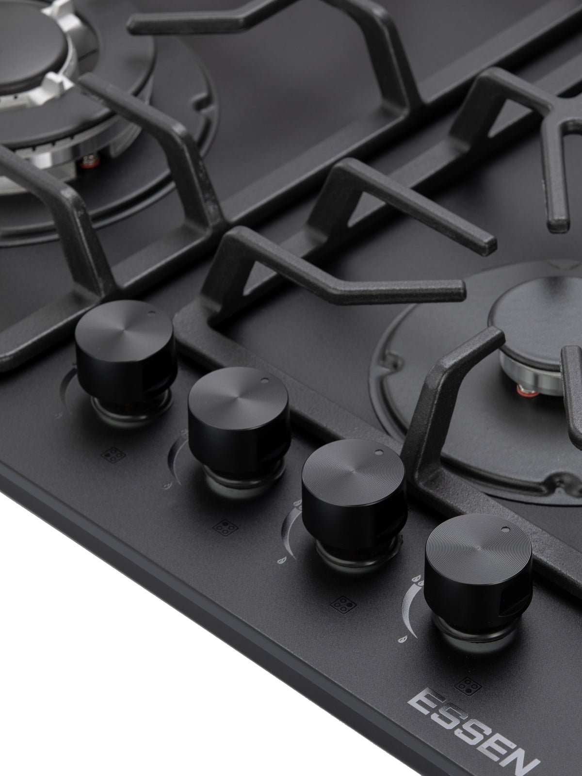 ESSEN GS4S27-D — Газовая варочная поверхность чёрное матовое стекло с газ-контролем 4 конфорки