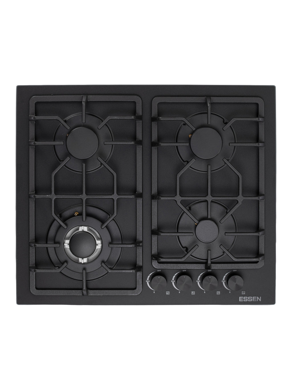 ESSEN GS4S27-D — Газовая варочная поверхность чёрное матовое стекло с газ-контролем 4 конфорки