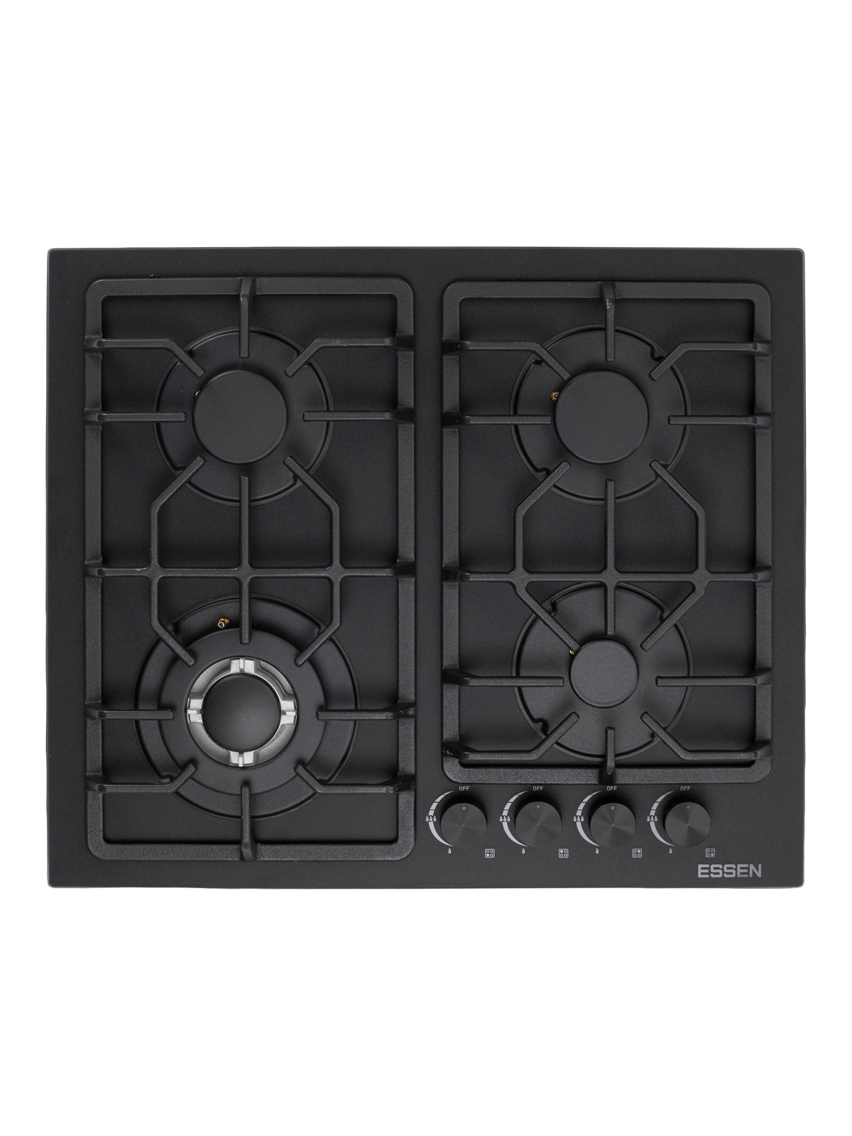 ESSEN GS4S27-D — Газовая варочная поверхность чёрное матовое стекло с газ-контролем 4 конфорки