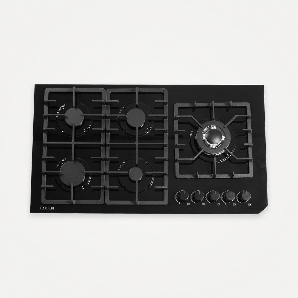 ESSEN G5SG31 — Газовая варочная поверхность чёрное закалённое стекло 5 конфорок